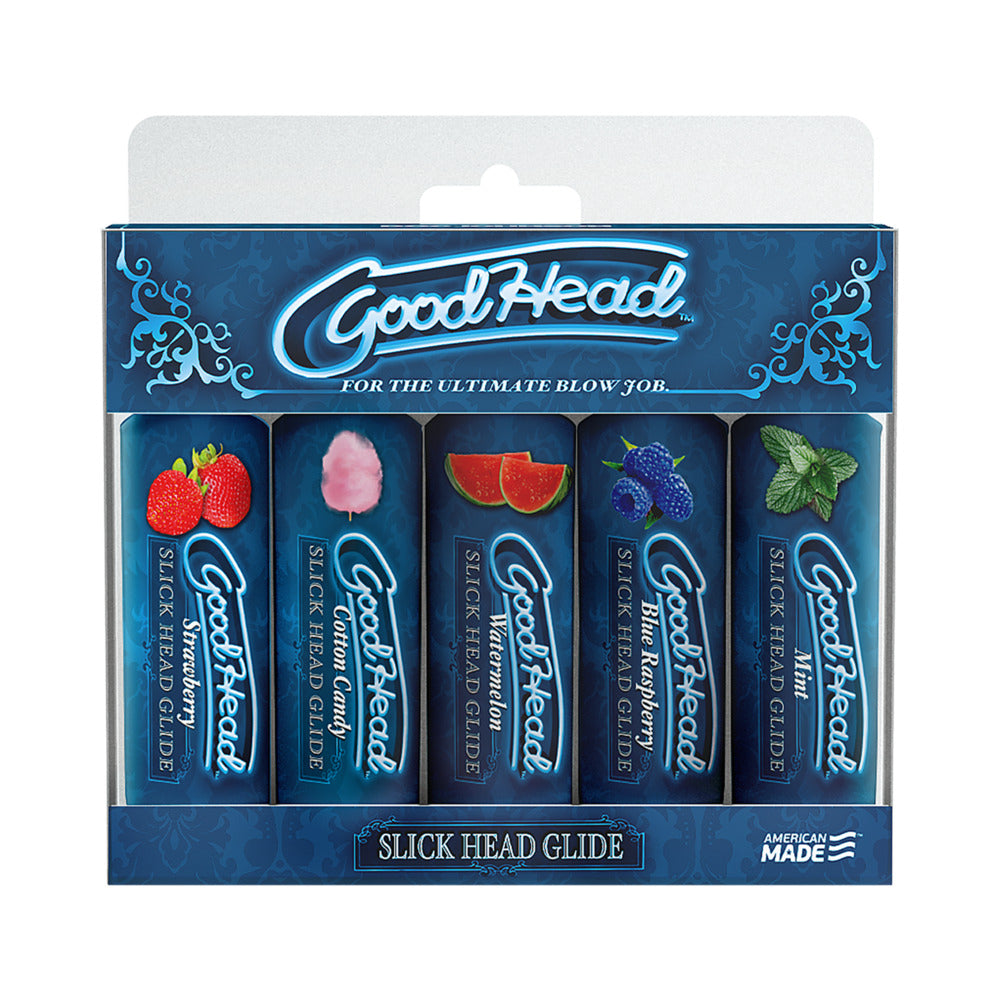GoodHead - Slick Head Glide - 5 Pack - 1 fl. Oz Strawberry, Cotton Candy, Watermelon, Blue Raspberry, Mint